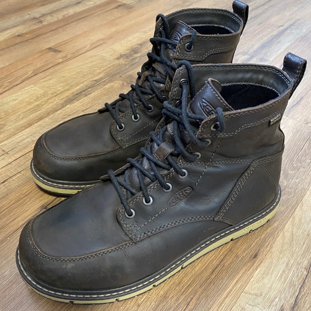 Keen‎ Utility San Jose 6 Waterproof Work Boots Mens Dark Brown Leather Size 10D